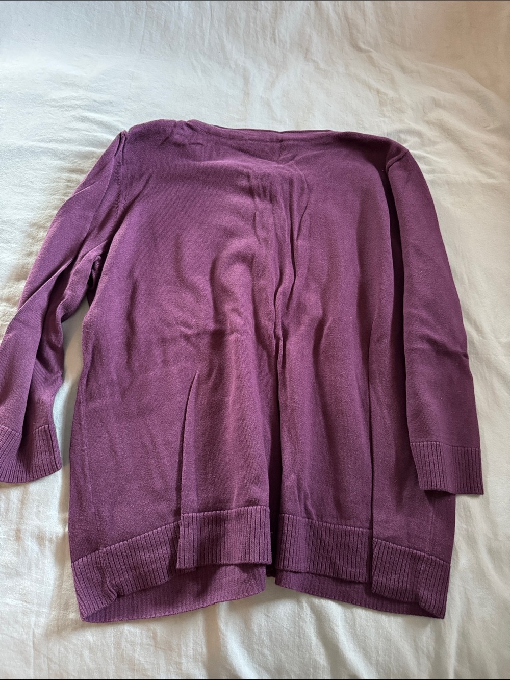 Christopher & Banks Purple Crewneck Button Cardigan - Picture 3 of 3
